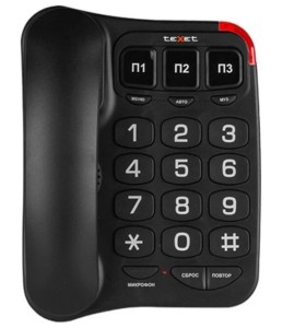 Проводной телефон Texet TX-214 Black (Черный)