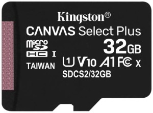 Карта памяти Micro SD Kingston Canvas Select Plus 32GB Class10 100MB/s (SDCS2/32GBSP)