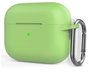 Силиконовый чехол для Apple AirPods 4 с карабином Light Green