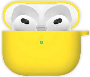 Силиконовый чехол для Apple AirPods 4 с карабином Yellow