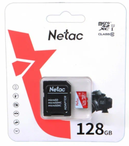 Карта памяти Netac P500 Eco 128GB Class10 (NT02P500ECO-128G-R) + SD adapter