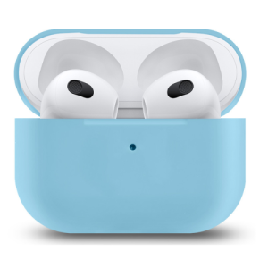 Силиконовый чехол для Apple AirPods 4 с карабином Light Blue