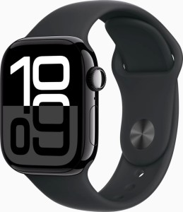  Apple Watch Series 10, 42mm, Jet Black Aluminum Case, Sport Band, ML