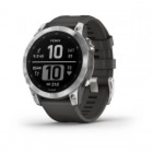 Умные часы Garmin FENIX 7 серебристый с черным ремешком(Silver with Graphite Band)