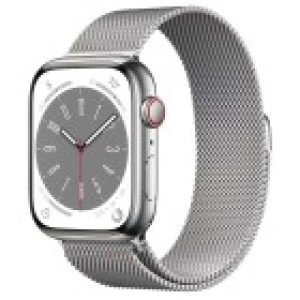 Apple Watch Series 8 GPS + Cellular 41mm Stainless Steel Case with Milanese Loop (серебристый)