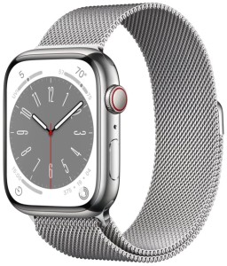 Умные часы Apple Watch Series 8 45 мм Steel Case GPS + Cellular, silver milanese, R