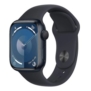 Умные часы Apple Watch Series 9 GPS, 41mm Midnight Aluminium Case with Midnight Sport Band - M/L