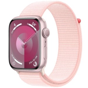 Apple Watch Series 9 GPS 45mm Pink Aluminium Case with Light Pink Sport Loop (Розовые)