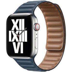 Apple Leather Link for Apple Watch 38|40|41mm S/M Baltic Blue «Балтийский синий» MY982ZM/A