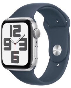 Умные часы Apple Watch Series SE Gen 2 2023 44 мм Aluminium Case GPS, Silver/Storm Blue Sport Band