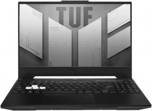 Ноутбук ASUS TUF Dash F15 FX517ZE-HN066 15.6" 1920x1080, Intel Core i7 12650H 2.3 ГГц, RAM 16 ГБ, DDR5, SSD 512 ГБ, NVIDIA GeForce RTX 3050 Ti, DOS, 90NR0953-M00AE0, Off Black