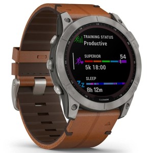 Смарт-часы Garmin Fenix 7X Sapphire Solar Edition Leather Band