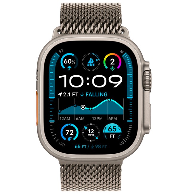 Смарт-часы Apple Watch Ultra 2 (2024) 49mm Natural Titanium Case GPS + Cellular with Titanium Milanese Loop MXKC3