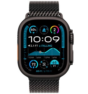 Смарт-часы Apple Watch Ultra 2 (2024) 49mm Black Titanium Case GPS + Cellular with Titanium Milanese Loop MXKF3