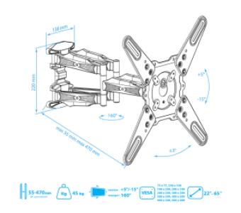 Кронштейн для телевизоров Kromax ATLANTIS-45
